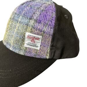 Glen Appin Harris Tweed Hat Cap Brown Multi Plaid Woven Scotland Adjustable